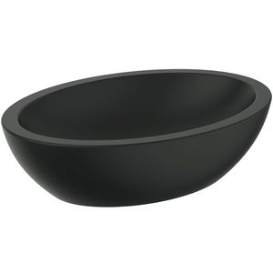 opbouwwast ovaal 60x42cm zonder kraangat onder overloop silk black