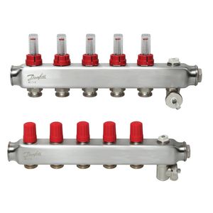 SSM-F Verdeler RVS flowmeters 5-groeps LTV vloerverwarming