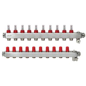 SSM-F Verdeler RVS flowmeters 10-groeps LTV vloerverwarming