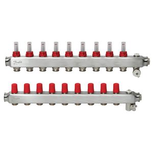 SSM-F Verdeler RVS flowmeters 9-groeps LTV vloerverwarming