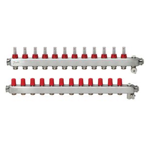 SSM-F Verdeler RVS flowmeters 12-groeps LTV vloerverwarming