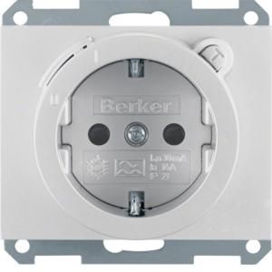 Wandcontactdoos RA aardlekschak. berker K.1/K.5 aluminium
