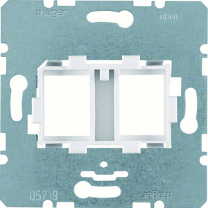 Draagplaat modulaire jacks 2-v witte houder (14,9 x 20,7 mm)