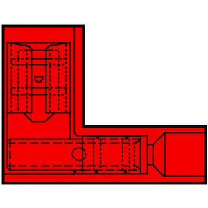 Kist a 100st. geisoleerde haakse vlaksteker 6,3mm 0,5-1,5mm²