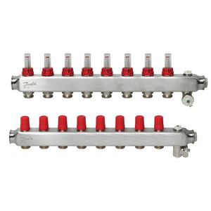 SSM-F Verdeler RVS flowmeters 8-groeps LTV vloerverwarming