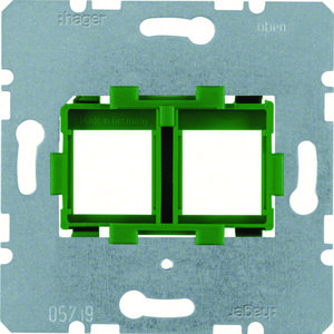 Draagplaat modulaire jacks 2-v groene houder (17 x 18 mm)