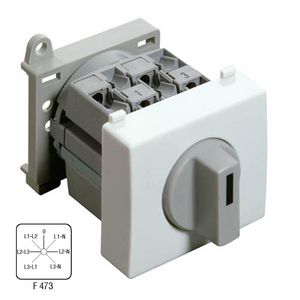 Voltmeter omschakelaar 25A 4-polig modulair