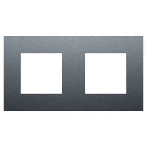 2-voudige afdekplaat hoh 71mm Pure alu blue grey