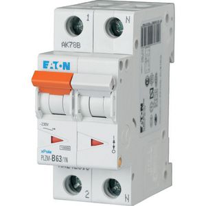 Installatieautomaat (MCB) PLZM 63A 1P+N B-karakteristiek 10ka