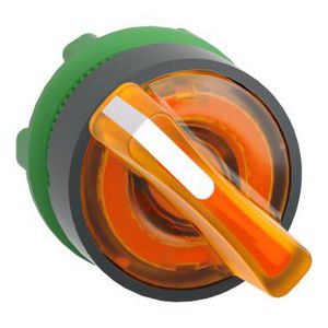 Kop keuzeschakelaar Verlicht 2 standen 22mm Oranje