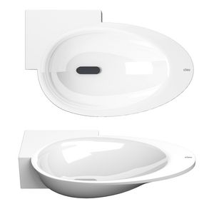 First fontein 388x246mm links wit zonder kraangat / zonder overloop / incl. plug