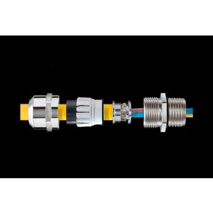 EMC-wartel, ATEX messing vernikkeld M16x1,5 doorlaat 5-10mm scherm 7,5mm (EMSKE-L16EMV-Z) VVE=50