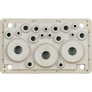 Flensplaat UFK 2K-doorsteek 6xM16 1xM20 4xM25 5xM32 3xM50/63