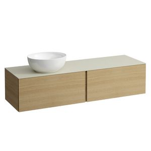 Onderbouwkast 1600X500 2x la cutout L kraangat Licht eike H4313550972501
