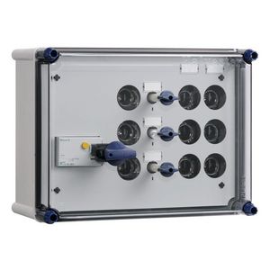 Licht-en krachtgr.kast ALS 40A 30mA +3L+2K+rails