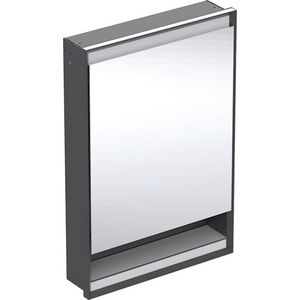 inbouw spiegelkast met nis deur rechts 60x90cm ComfortLight Mat zwart ONE excl. ruwbouwbox