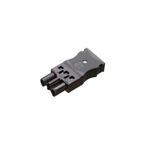 Steker vlak 3-polig 2,5mm² male zwart