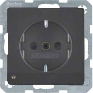 Wandcontactdoos RA led-orient. berker Q.1/Q.3/Q.7 antraciet