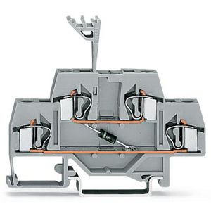 Moduleklem 2-etage +diode 1N4007 grij 281-633/281-410 VVE=50