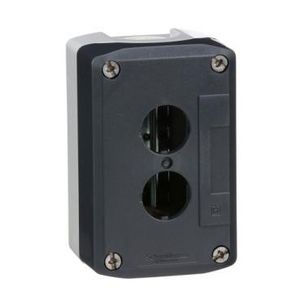 Lege drukknopkast 2 horizontale gaten Grijs Harmony XAL-D