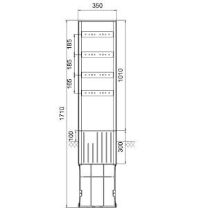 Polyesterkast 1710x360mm+railsysteem