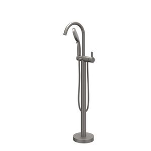 Badmengkraan afbouwdeel PACT vrijstaand draaibare uitloop slang 150cm geborsteld metal black PVD
