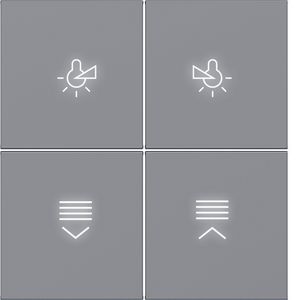 Afdekking KNX taster 4-v. met achtergrondverl. A.x/C.x titaa