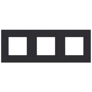 3-Voudige afdekplaat 71mm centerafst. Pure alu black br