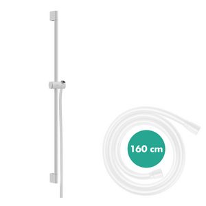 Unica Douchestang Pulsify S 90cm met push-schuifstuk en Isiflex doucheslang 160cm mat wit