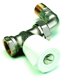 Radiatorafsluiter handbediend recht + bocht 1/2"bn. 409QCB