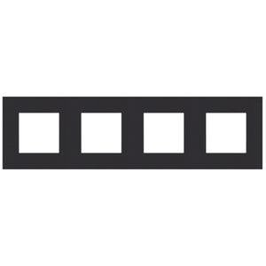 4-voudig afdekplaat hoh 71mm Pure alu black brush