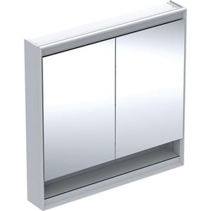 Opbouw spiegelkast met nis 2 deuren 90x90cm ComfortLight wit ONE