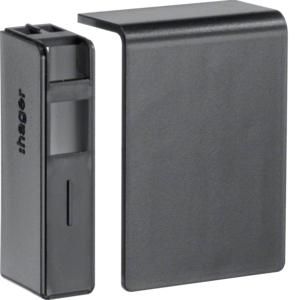 Eindstuk L/R voor goot 55mm hoog SL zwart