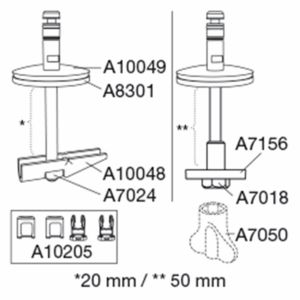 Combischarnier vast DH9999 naar keuze vaste montage of lift-off