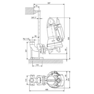 Fecaliendompelpomp SEG.40.09.E.2.1.502 1x230V Auto Adapt