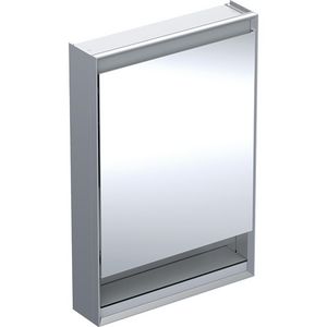 Opbouw spiegelkast met nis deur links 60x90cm ComfortLight aluminium ONE