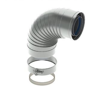 Concentrische bocht aluminium 100/150 90° geribbeld