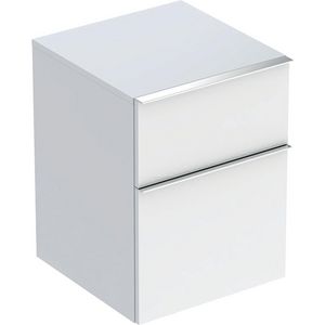 iCon zijkast met twee laden 45x60cm wit/chroom