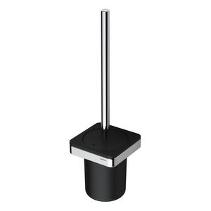 Closetborstelgarnituur wandmodel zwart/chroom FRAME BLACK CHROME