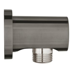 Rainshower aansluitbocht hard graphite geborsteld (mat donker grijs) rond