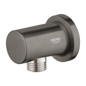 Rainshower aansluitbocht hard graphite geborsteld (mat donker grijs) rond