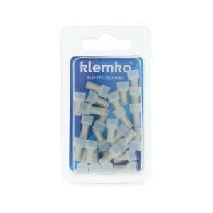 Blister a 25st. geisoleerde eindverbinder D=2,3mm Nylon