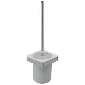 Closetborstelgarnituur wandmodel wit/chroom FRAME WHITE CHROME