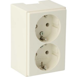 Wandcontactdoos ZC25 2-voudige creme RAL1013 VVE=10