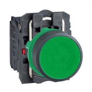 Drukknop Verzonken Terugvering 22mm 1NO+1NC Zwart
