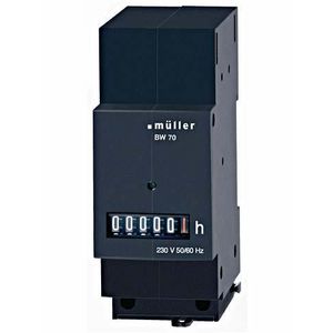 Urenteller BG70.29 DIN-rail12-48VDC 2TE zwart