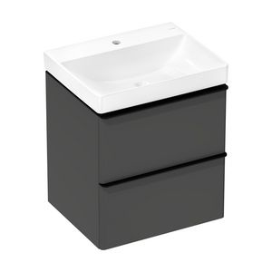 Badmeubel Xelu Q set Diamond Matt Grey 580/475 2 lades mat zwart