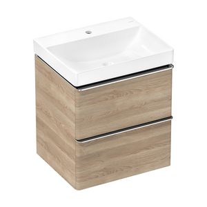 Badmeubel set Xelu Q Natural Oak 580/475 2 lades Chroom