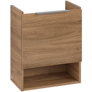 Wastafelonder. ARCHITECTURA 430x520x255mm Oak Kansas B88401RH greep Volcano Black