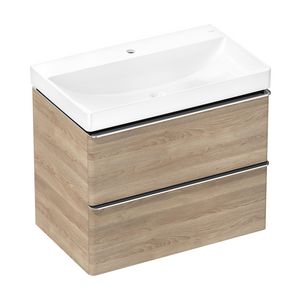 Badmeubel Xelu Q set Natural Oak 780/475 2 lades Chroom
